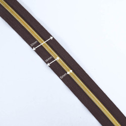 Fermeture Au Mètre Marron Or 5mm - Maison Klem