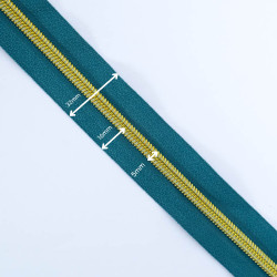 Fermeture Au Mètre Bleu Paon Or 5mm - Maison Klem