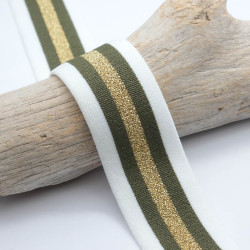 Gold Striped Flat Elastic Band, 35 mm