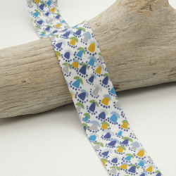 Biais Liberty 25MM Fortune Bleu Et Ocre - Maison Klem