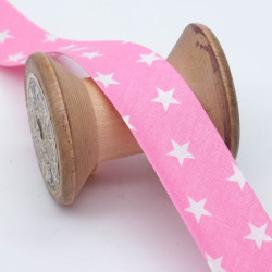 Biais Etoile 25mm Rose - Maison Klem