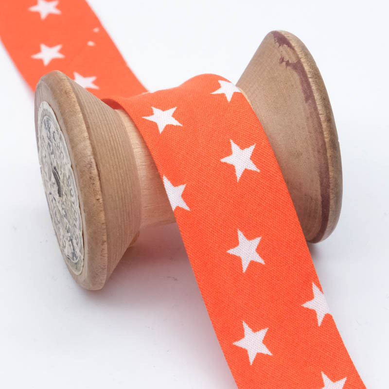 Biais Etoile 25mm Orange - Maison Klem