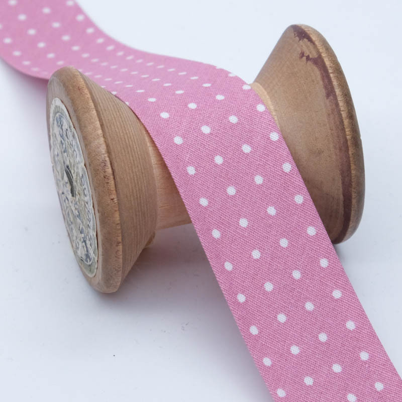 Biais Pois 25mm Vieux Rose - Maison Klem