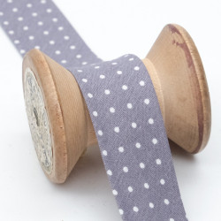 Biais Pois 25mm Gris - Maison Klem