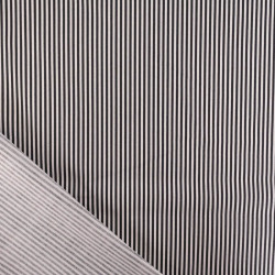 Popeline De Coton à Rayures Blanches Sur Fond Noir - Maison Klem