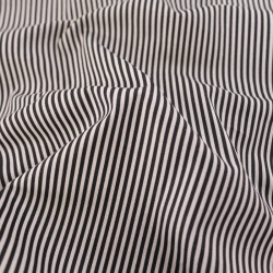 Popeline De Coton à Rayures Blanches Sur Fond Noir - Maison Klem