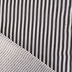 Popeline De Coton à Rayures Noires Sur Fond Blanc - Maison Klem