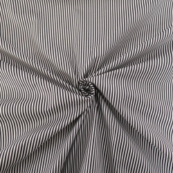 Popeline De Coton à Rayures Noires Sur Fond Blanc - Maison Klem