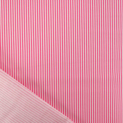 Popeline De Coton à Rayures Fuchsia - Maison Klem