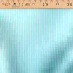 Popeline De Coton à Rayures Turquoise - Maison Klem