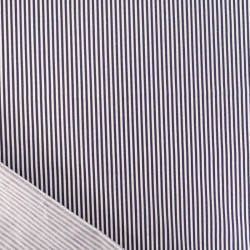Popeline De Coton à Rayures Navy - Maison Klem