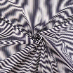 Popeline De Coton à Rayures Navy - Maison Klem