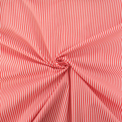 Popeline de Coton à Rayures Rouge - Maison Klem