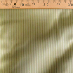 Popeline de Coton à Rayures Kaki - Maison Klem