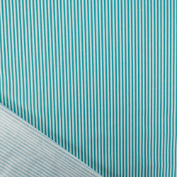 Popeline de Coton à Rayures Paon - Maison Klem