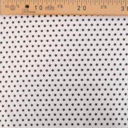 Popeline De Coton Etoiles Blanches Sur Fond Noir - Maison Klem