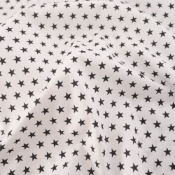 Popeline De Coton Etoiles Blanches Sur Fond Noir - Maison Klem