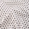 Popeline De Coton Etoiles Blanches Sur Fond Noir - Maison Klem