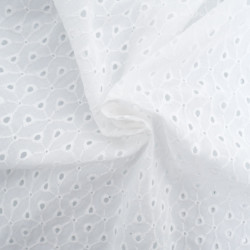 Broderie Anglaise Fleur Géométrique Blanc Crème - Maison Klem