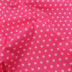 Popeline De Coton Etoiles Fuchsia - Maison Klem