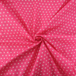 Popeline De Coton Etoiles Fuchsia - Maison Klem