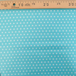 Popeline De Coton Etoiles Turquoise - Maison Klem