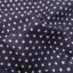 Popeline De Coton Etoiles Navy - Maison Klem