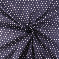 Popeline De Coton Etoiles Navy - Maison Klem