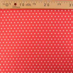 Popeline De Coton Etoiles Rouge - Maison Klem