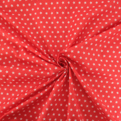 Popeline De Coton Etoiles Rouge - Maison Klem