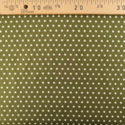 Popeline De Coton Etoiles Kaki - Maison Klem