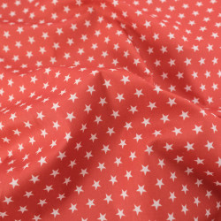 Popeline De Coton Etoiles Terracotta - Maison Klem