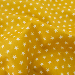 Popeline De Coton Etoiles Ocre - Maison Klem