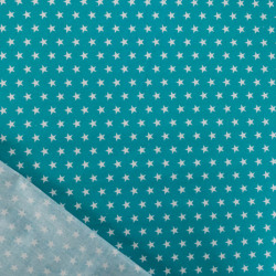 Popeline De Coton Etoiles Paon - Maison Klem