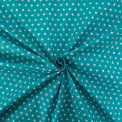 Popeline De Coton Etoiles Paon - Maison Klem