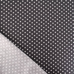 Popeline De Coton à Pois Blancs Sur Fond Noir - Maison Klem