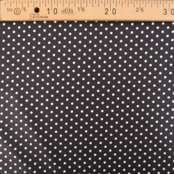 Popeline De Coton à Pois Blancs Sur Fond Noir - Maison Klem