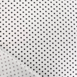 Popeline De Coton à Pois Noirs Sur Fond Blanc - Maison Klem