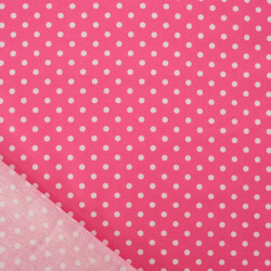 Popeline De Coton à Pois Fuchsia - Maison Klem