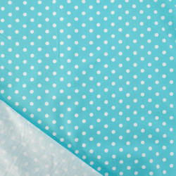 Popeline De Coton à Pois Turquoise - Maison Klem
