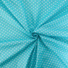 Popeline De Coton à Pois Turquoise - Maison Klem