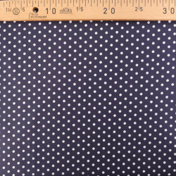 Popeline De Coton à Pois Navy - Maison Klem