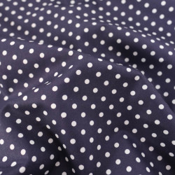 Popeline De Coton à Pois Navy - Maison Klem