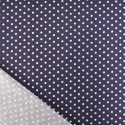 Popeline De Coton à Pois Navy - Maison Klem