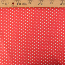 Popeline De Coton à Pois Rouge - Maison Klem