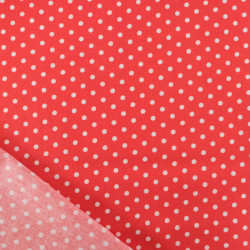 Popeline De Coton à Pois Rouge - Maison Klem