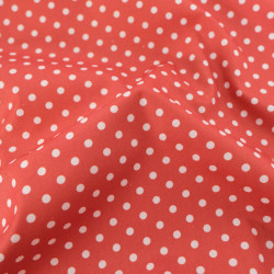 Popeline De Coton à Pois Terracotta - Maison Klem