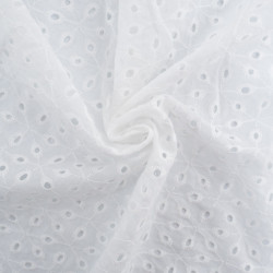 Broderie Anglaise Pétale Etoilé Blanc Crème - Maison Klem