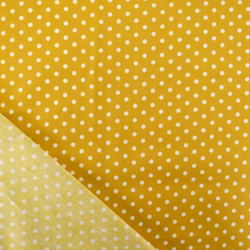 Popeline De Coton à Pois Ocre - Maison Klem