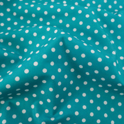 Popeline De Coton à Pois Paon - Maison Klem